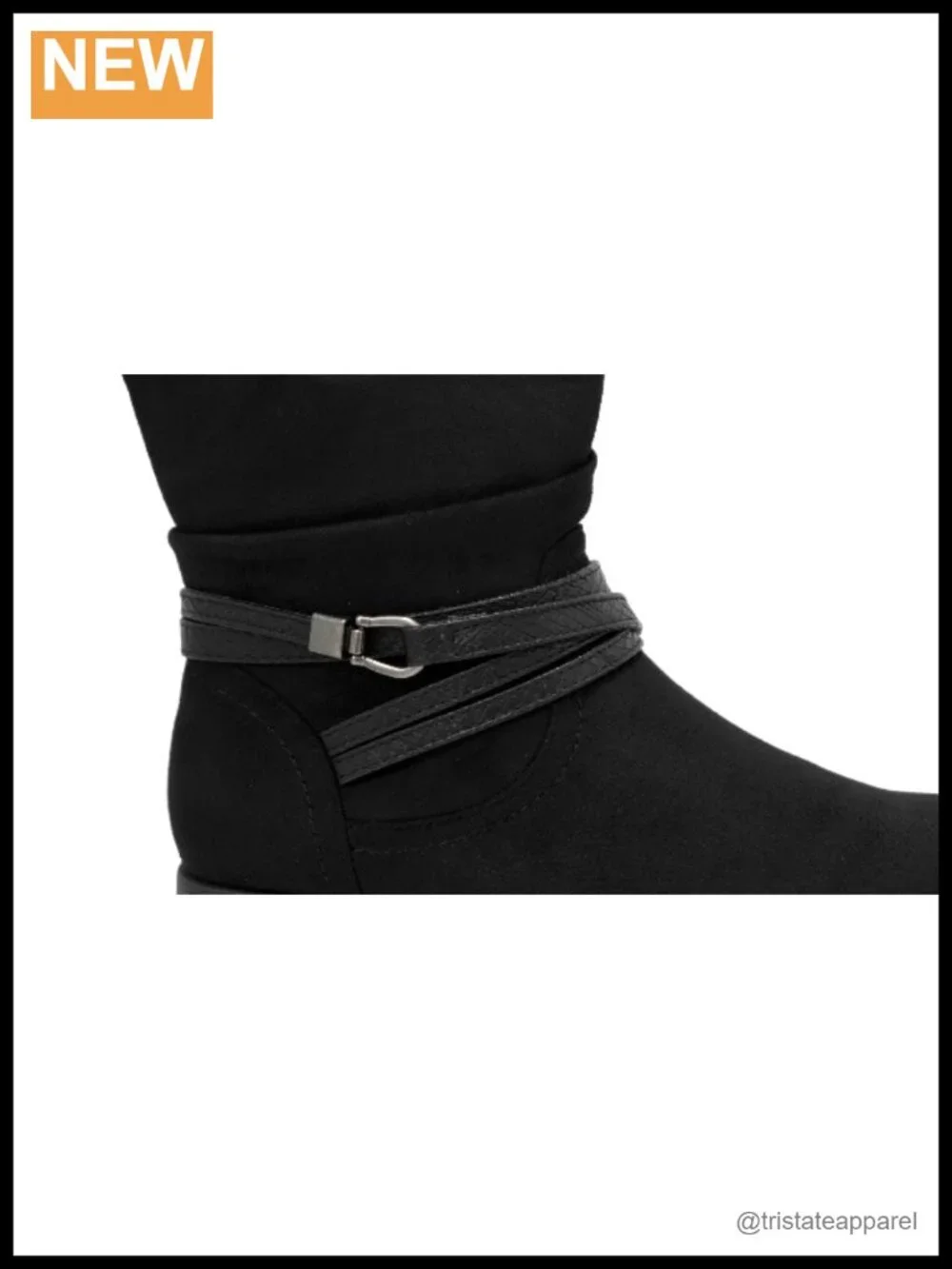 Women's Mid Calf Boots Round Toe Low Heel Slouchy Bootie Side Zipper Buckle